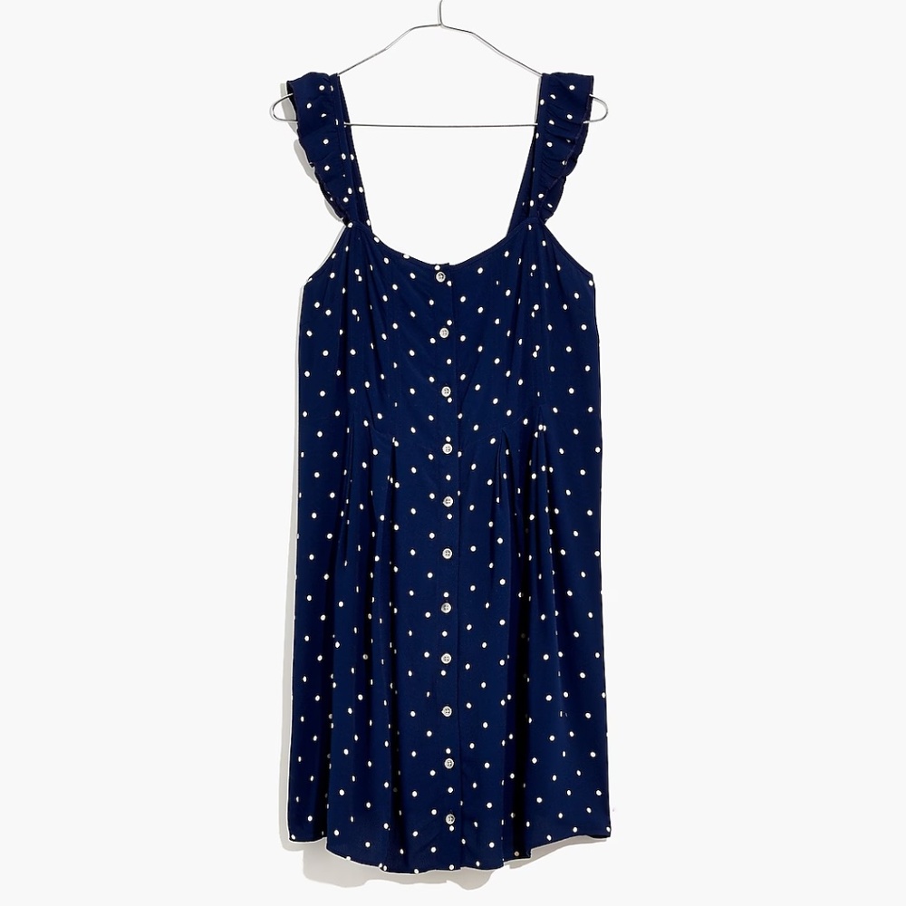 Madewell Ruffle-Strap Button-Front Dress - Picture 4 of 7